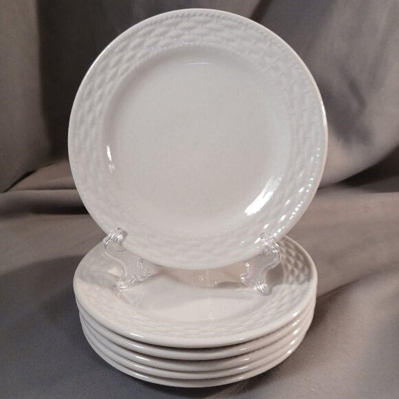 Tabletops Unlimited Gallery Basketweave 6 Bread and Butter Plates 6" Preowned - Picture 6 of 10